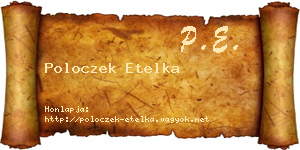 Poloczek Etelka névjegykártya